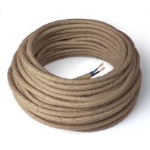 Amarcords - Cavo Elettrico Tessile Colore Juta, Tondo, Juta, 50 Metri, A 2 Conduttori 2x0,75 - Filo Rivestito In Tessuto Colorato Vintage Per Lampade 