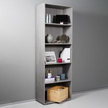 Composad - Zement Holz Bücherregal Für Büro Und Schlafzimmer Inneneinrichtung Made In Italy