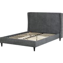 Seconique - Amelia 4 Feet 6 Inches Bed Frame - L211 X W160.5 X H115 Cm - Dark Grey Fabric