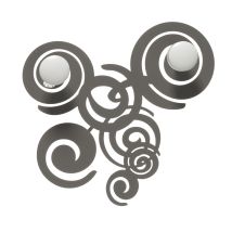 Arti E Mestieri - Porte-manteau Mural Orfeo 29x29 Cm En Fer Forgé Avec Boutons En Bois - Design Moderne Et Linéaire Avec Fixation Murale - Fabriqué En