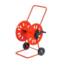 Carro portamanguera de acero barnizado epoxi – Capacidad 80 m de manguera de 1/2" o 50 m de 3/4" – Ideal para jardines y piscinas