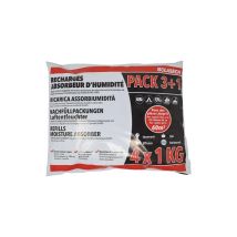 BOLASECA Nachfüllpackung Feuchtigkeitsabsorber 4 x 1 kg – Ideal gegen übermäßige Feuchtigkeit für Räume bis 40 m²