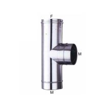 Gomito T Inox 12 – Acciaio inox Aisi 316L – Finitura lucida – Raccord fumisterie