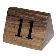Cl393 - Dieci Segnaposto Numerici In Legno, Decorativi, Per Ristoranti, Con Numeri Da 11 A 20, Colore Arancione - Olympia