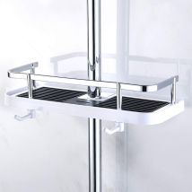 Osuper - Adjustable Wall Mounted Shower Shelf, Pipe Mounted Storage Basket For Bathroom Kitchen, Rustproof Metal Shower Tray, Convenient Convenient 