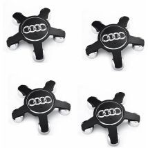 Set Di 4 Coprimozzi Con Emblema Per Cerchi Da 135 Mm Per Audi (neri).