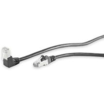 S-impuls Cat.6 Patchkabel, S/ftp, 90°-gerade, 0,25 M, Schwarz