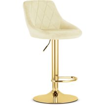 Tabouret Kast - Velours Beige / Piètement Doré