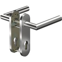 Manilla de puerta de entrada Ogro – Aluminio plata – Grosor 38-63 mm – Mecanismo PZ