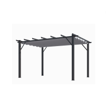 Pergola Foresta Gazebo In Alluminio Con Telo Retrattile Colore Grigio, Dimensioni 400x300x230h Foresta