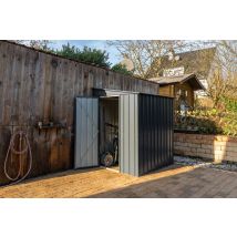 Globel Industries - Metall Anlehn-gerätehaus, Fahrradgarage 'lean-to 56', Anthrazit, 2,79 M²