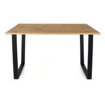 Texas Rectangular Dining Table With Black Metal Legs