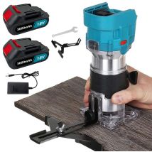 Défonceuse À Onglet, Outil De Toupie Sans Fil Sans Balais 850 W, Défonceuse À Main 1/4" Pour Le Travail Du Bois Stratifié 6 Vitesses + 2x Batterie 3,0