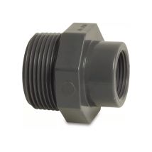 Reduzierstück, Pvc-u, 1 Zoll Ag X 3/4 Zoll Ig, 10 Bar, Grau - Profec