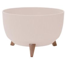 Siena Garden - Pflanzgefäße Oslo Stripe Creme Streifenoptik, 40 X 25 Cm Kunststoff/holzfasern Auf Füßen Mit Einsatz