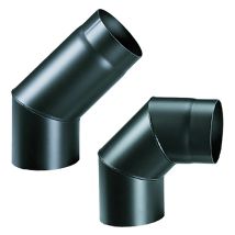 Bogen aus Stahl – Ø 13 cm – 45° – schwarz aluminisierter Stahl – max. Betriebstemperatur 400 °C – Dicke 2 mm