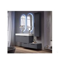 Baden Haus - Mobile Bagno Premium - Nero Opaco - Da 120 Cm - Made In Italy - Lavabo Consolle In Resina