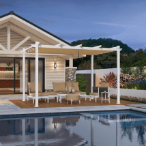 Purple Leaf Outdoor Retractable Pergola Mit Double Sun Shade Canopy White Heavy-duty Aluminium Pergola Patio Modern Pergola For Garden Deck Backyard