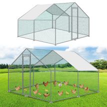 Swanew Hühnerstall 3x4x2m Hühnerhaus Kleintierstall Freilaufgehege Kleintiergehege Voliere Freigehege Hühnerkäfig Geflügelstall Verzinkter Stahlrahmen