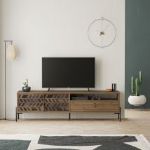Venprodin - Decortie Dionysos Modern Tv Stand Multimedia Centre Tv Unit With Storage Cabinet 170cm - Oak Effect - Oak Effect