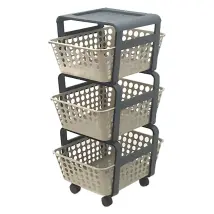 Küchenwagen Mit Körben Modula Col. Tortora - Cm 41,5 X 29 X H.75 Ecoplast