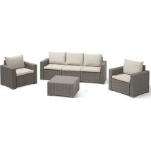 Allibert By Keter Moderner Gartenmöbelset Beige 5 Plätze