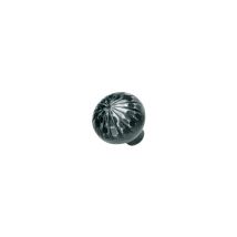 Drehbarer Haustürknopf 3161 aus Schmiedeeisen – Schwarz – Gehämmert, pulverbeschichtet, verzinkt – 10mm