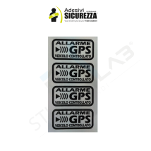 Adesivi Allarme Gps Antifurto Satellitare Per Auto Moto Camion Caravan - Colore: Nero - Packaging: 4 Stickers: 6cm X 3cm