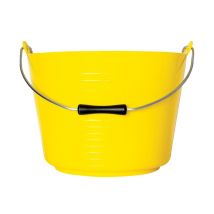 Red Gorilla Flexible Tub Bucket 22 Litre Hi-viz Yellow With Steel Handle