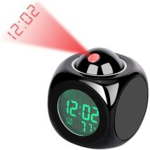 Orologio Digitale Con Proiezione, Sveglia A Led Silenziosa, 12/24 Ore, Sveglia Con Proiezione Da Soffitto, Controllo Vocale, Visualizzazione Della 
