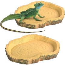 Jalleria - Pezzi Ciotole Per Acqua Per Rettili - Abbeveratoio Per Tartarughe - Ciotola Per Cibo Per Rettili Con Foglie - Adatta Per Rettili E Anfibi, 