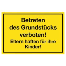Conmetall Hinweisschild Betreten Des Grundstücks Verboten 25 X 15 Cm