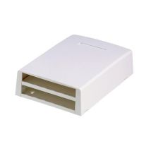 Caja Mini-Com para instalación superficial – 12 módulos – 1.80" alto x 4.70" ancho x 6.66" largo – Blanco