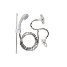 Croydex Ab160022 Spray Secura Rimovibile Con Connettori Universali E Cinghie Di Fissaggio Adatto A Sistemi Ad Alta E Bassa Pressione, Bianco, Tubo Da 