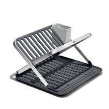 2-stufiges, faltbares Abtropfgestell – Grau – Kunststoff und Aluminium – 41,6 x 37 cm – OXO