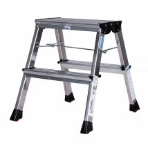 Escalerilla Plegable De Aluminio Con Ruedas 2 X 2 Peldaños
