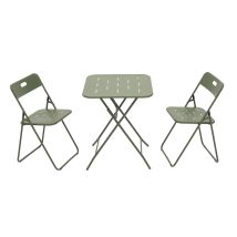 Ensemble De Bistro Pliable 3 Pièces Pour Extérieur, Set De Meubles De Patio Avec Revêtement E, 2 Chaises Et 1 Table, Résistant Aux Intempéries, Pour 