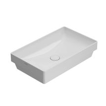 Ceramica Globo - Lavabo T-edge Incasso 61x37 Senza Foro Bianco Lucido Di Ceramica