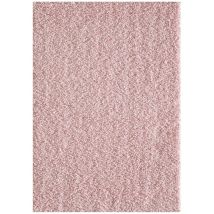 Sanat Hali - Tapis Shaggy 60x110 Rose Clair Tissé Rectangle Motif Uni Sg Loca