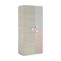 Usinestreet - Armario Juvenil Nube Blanco Alpes - Rosa Y Gris 90cm (ancho) X 200cm (alto)
