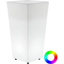 Vaso luminoso da esterno LED RGB con telecomando – 30x30x60h cm – Polietilene – TUTTACASA