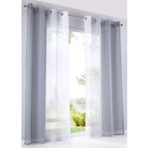 Modena 10000183 - Confezione Da 2 Tende Verticali Con Stampa Sfumata Di Colore Trasparente, Con Occhielli E Fermatenda, 175 X 140 Cm (altezza X 
