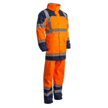 Euro Protection - Coverguard Hydra Tuta Antipioggia Arancione Navy Hv Taglia Xl