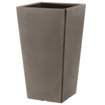 Outdoor Hohe Kunststoffvase ''Essential Pasubio'' Für Blumen Und Pflanzen Für Garten -70 Cm / Cappuccinofarben