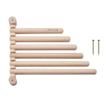 Kitchencraft Idilica Regal De Wand De 6 Schienen De Holz De Buche, Regal De Wand De Holz Mit 6 Beweglichen Schienen Für Handtücher De Geschirrtücher, 