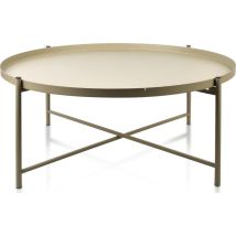 Mesa De Centro Mondex Lucas Beige Diámetro 76,5 Cm