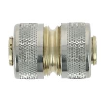 Raccord D'Arrosage Réparateur Laiton Nickelé Pour Raccordement De 2 Tuyaux De Diamètre Intérieur 15 Mm - Fauquet