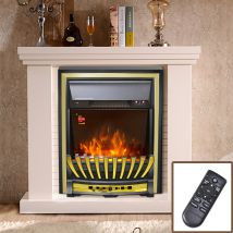 Lincsfire - Wickenby 2kw Time/temperature Display Remote Control Inset Modern Electric Fireplace Stove