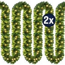 Guirnalda De Navidad Con Leds 5m O 10m Decoración Navideña Interior Y Exterior Ip44 2x 5m 100leds (de) - Casaria