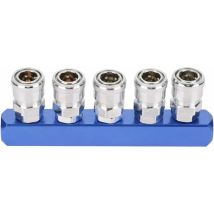 12mm Pneumatic Quick Coupler Connector Female Thread 2/3/4/5 Way Mount For Pneumatic And Air Hose Connections (5 Way)